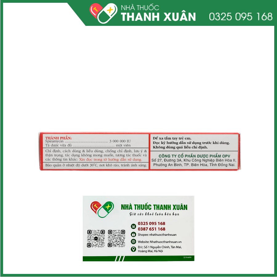 Thuốc OpeSpira 3MIU điều trị nhiễm khuẩn do vi khuẩn nhạy cảm gây ra